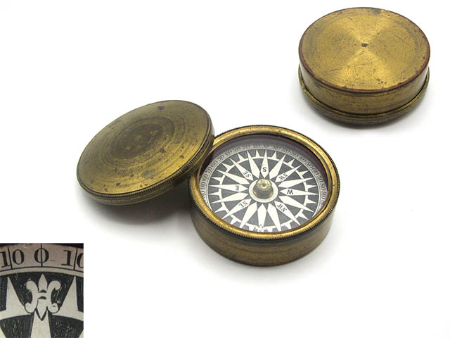 Elegant Victorian Brass cased explorer compass circa 1840